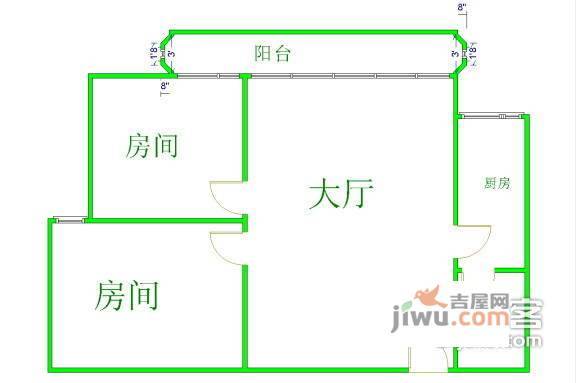 嘉怡苑2室2厅1卫81㎡户型图