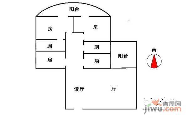 嘉怡苑3室2厅2卫115㎡户型图