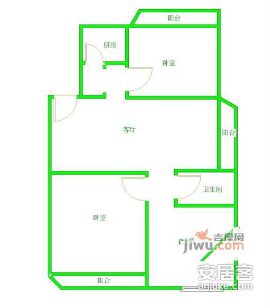 嘉怡苑3室1厅1卫114㎡户型图