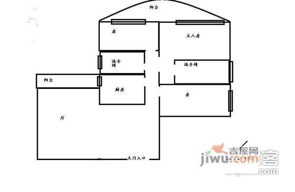 嘉怡苑3室2厅1卫114㎡户型图