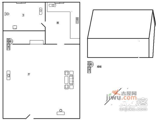 利都大厦1室1厅1卫30㎡户型图