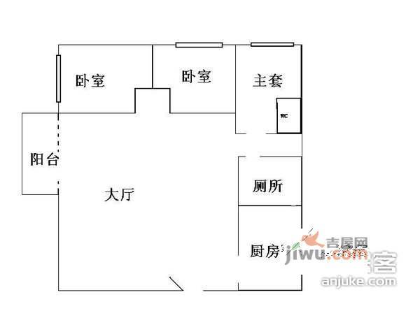 翠湖山庄3室1厅2卫112㎡户型图