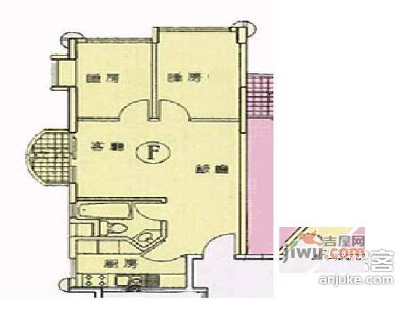 翠湖山庄2室1厅1卫88㎡户型图