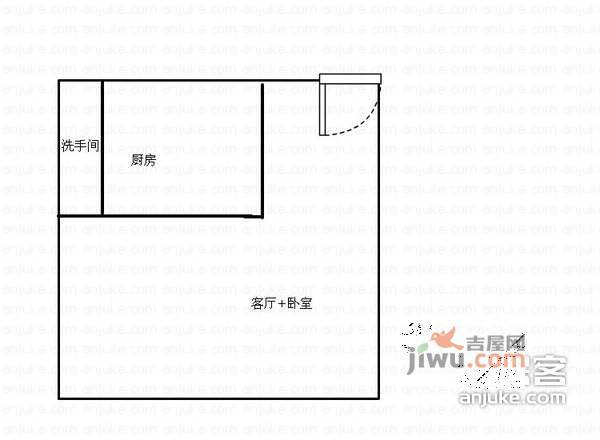 盈彩美居1室0厅1卫户型图