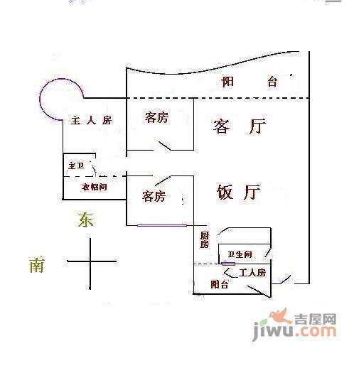 富力御龙庭4室2厅2卫142㎡户型图