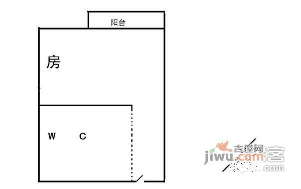 好世界公寓1室0厅1卫36㎡户型图