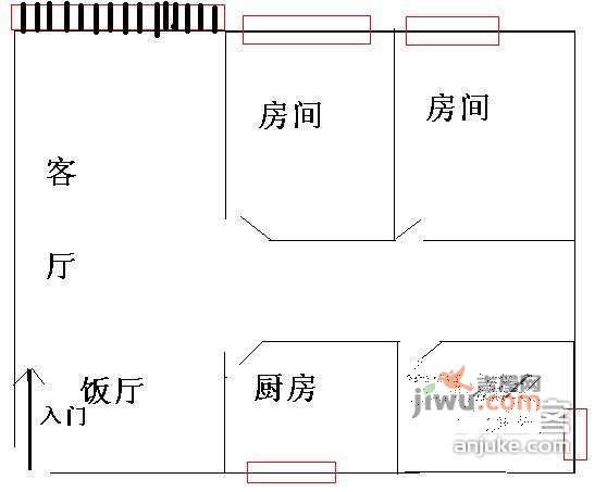 美林海岸花园2室1厅1卫73㎡户型图