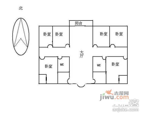 美林海岸花园4室2厅2卫207㎡户型图