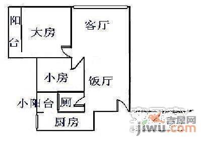 翠城花园2室1厅1卫88㎡户型图