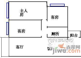 时代玫瑰园3室2厅1卫109㎡户型图