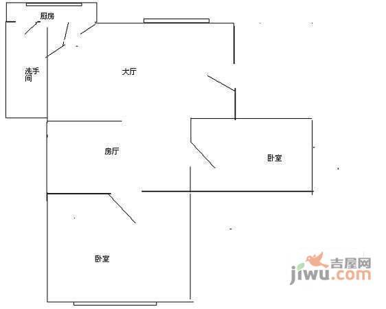 德欣小区2室1厅1卫68㎡户型图