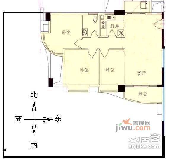 森语星园3室2厅1卫115㎡户型图