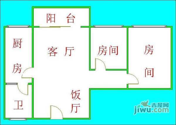 南珠广场2室1厅1卫74㎡户型图