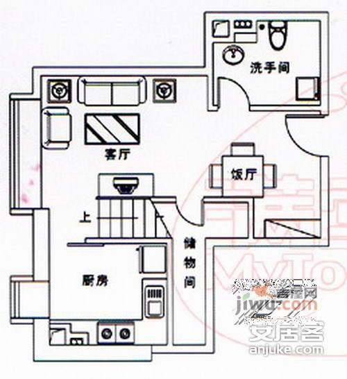 晓港雅筑2室2厅1卫户型图