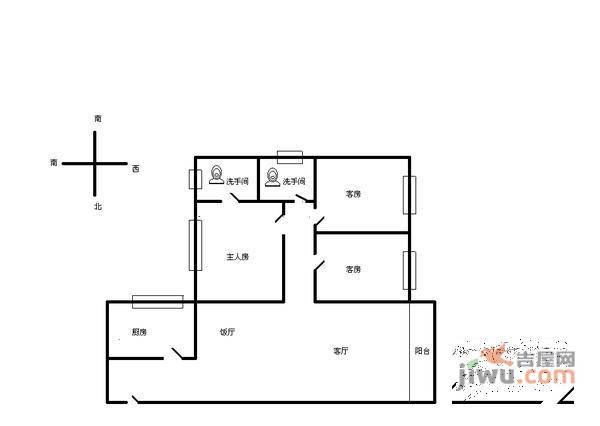 新陶苑3室2厅2卫101㎡户型图