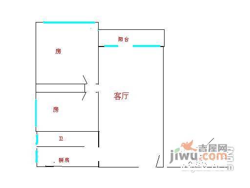 悦涛雅苑2室2厅1卫户型图