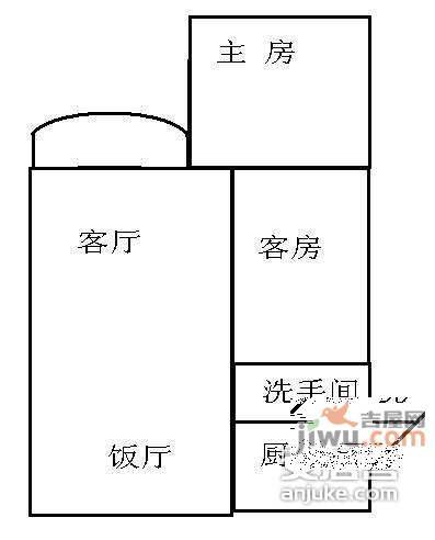 悦涛雅苑2室2厅1卫户型图