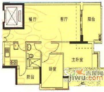 时代廊桥2室1厅1卫76㎡户型图