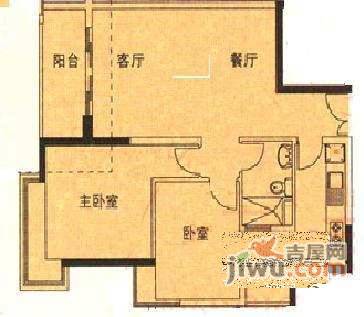 时代廊桥2室2厅1卫89㎡户型图