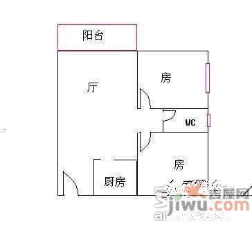 集贤苑2室2厅1卫85㎡户型图