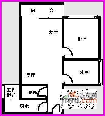 信步闲庭2室2厅1卫85㎡户型图