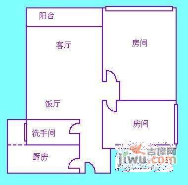 信步闲庭2室2厅1卫85㎡户型图