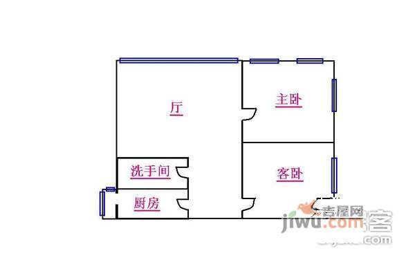 信步闲庭2室1厅1卫73㎡户型图