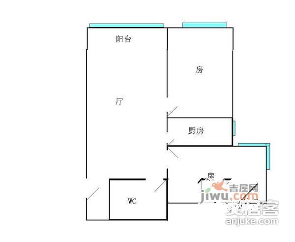 泰康城文化广场2室2厅1卫户型图