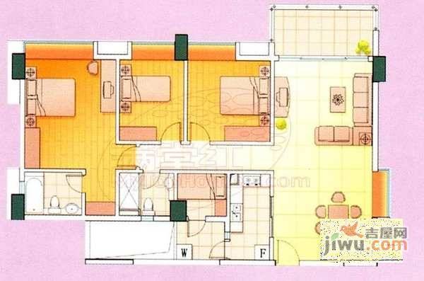 新燕花园3室2厅2卫户型图