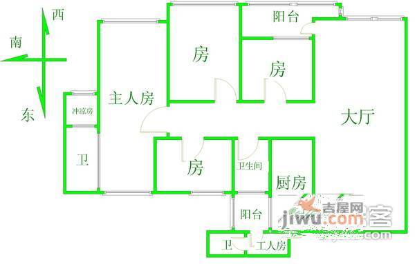 上誉花园4室2厅2卫199㎡户型图