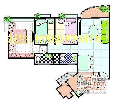 滨江怡苑芭堤水岸3室2厅2卫107㎡户型图