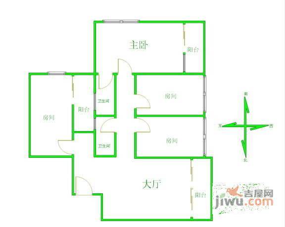 都市华庭3室2厅2卫303㎡户型图