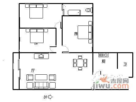 新景豪庭3室2厅2卫户型图