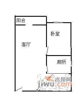 雅怡居1室1厅1卫47㎡户型图