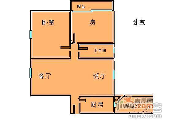 春晖苑2室2厅1卫81㎡户型图