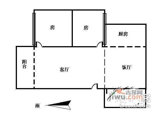 新世纪花苑3室2厅1卫98㎡户型图