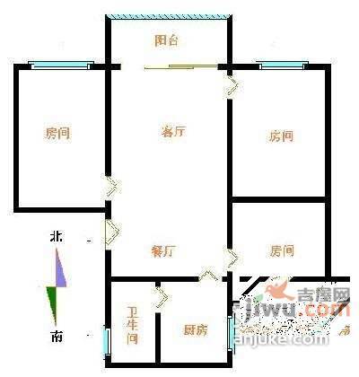 新世纪花苑3室2厅1卫98㎡户型图