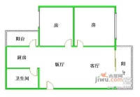 新世纪花苑2室2厅1卫84㎡户型图