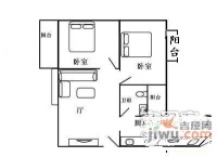 伍仙花园2室1厅1卫户型图