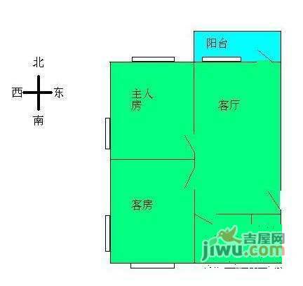 阳光家园2室1厅1卫63㎡户型图