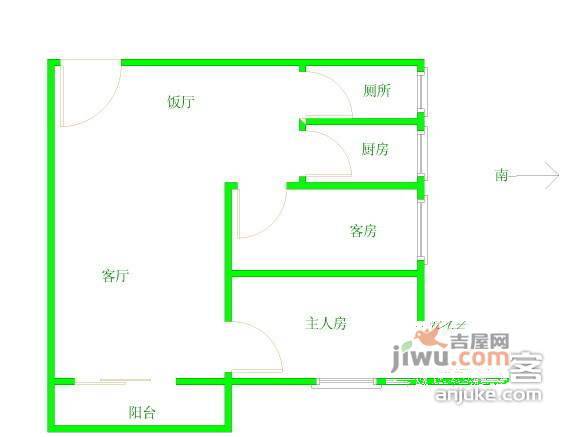 阳光家园2室2厅1卫76㎡户型图