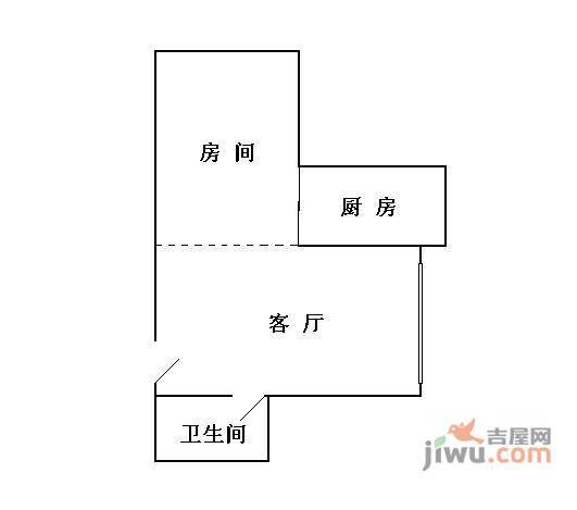 阳光家园1室1厅1卫34㎡户型图