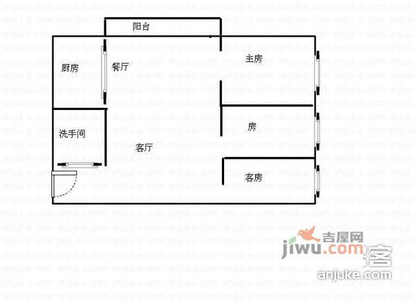 阳光家园3室2厅1卫88㎡户型图