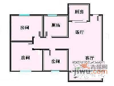 阳光家园3室1厅1卫75㎡户型图