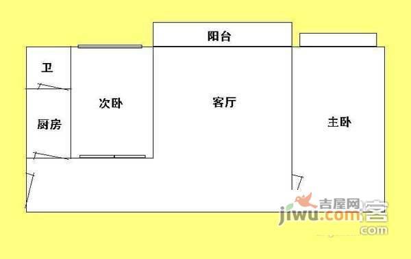 云天翠庭2室1厅1卫户型图