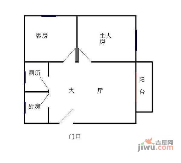 云天翠庭2室1厅1卫户型图