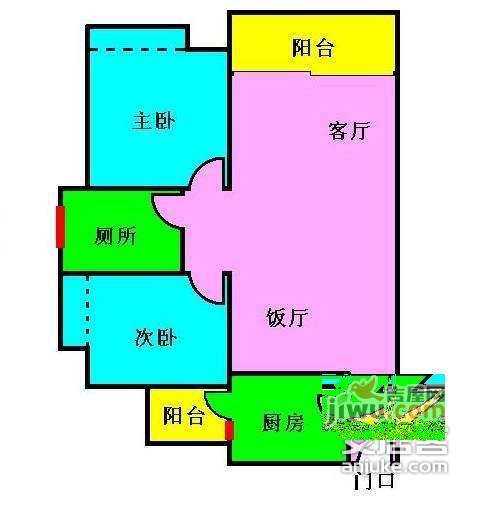 尚领时代2室2厅1卫81㎡户型图