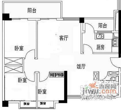 尚领时代3室2厅1卫户型图