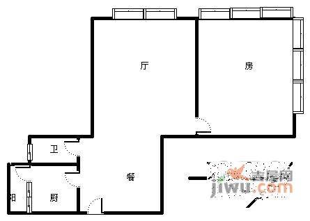 自由心岸1室1厅1卫户型图