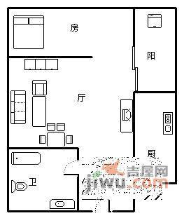 广怡大厦1室1厅1卫户型图